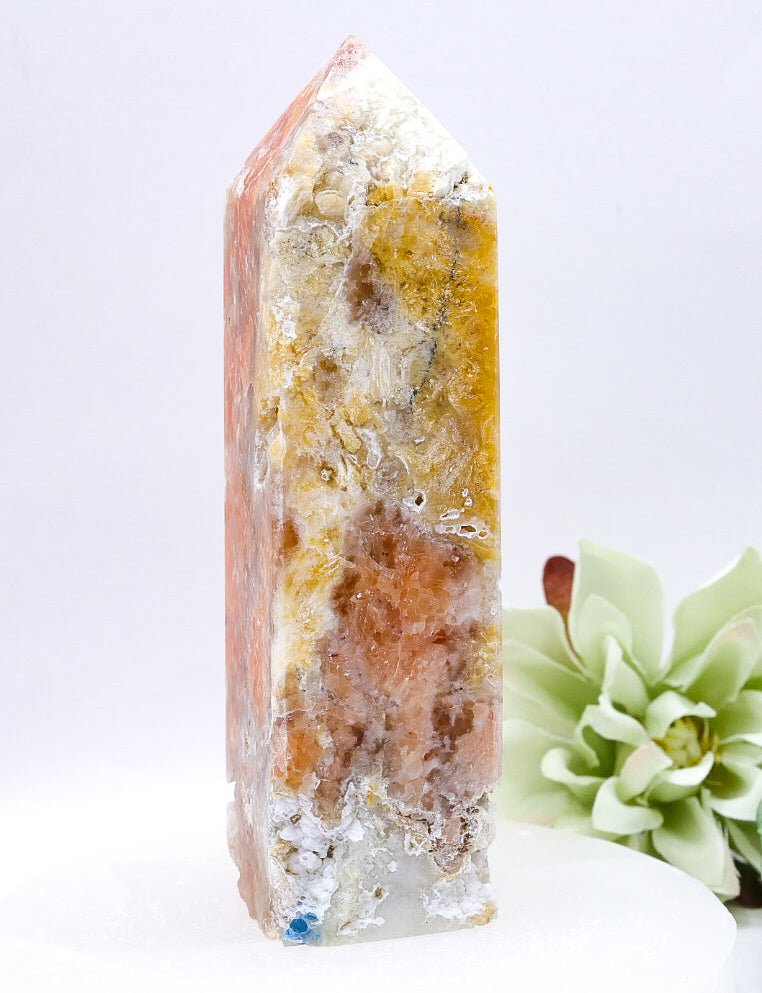 Orange Calcite/Apatite Crystal Point Medium Size 11cm | #2 222g