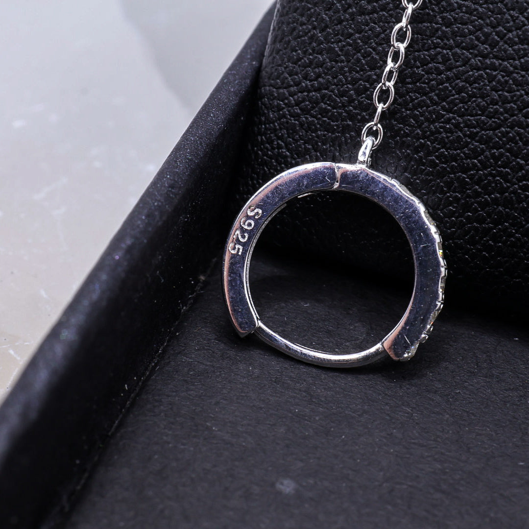 Evil Eye Double Stud Hoop Chain Earrings | .925 Sterling Silver