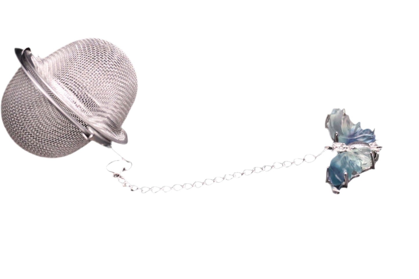 Whimsical Green Fluorite Bat Tea Infuser – Crystal Mesh Filter for Loose Leaf Tea