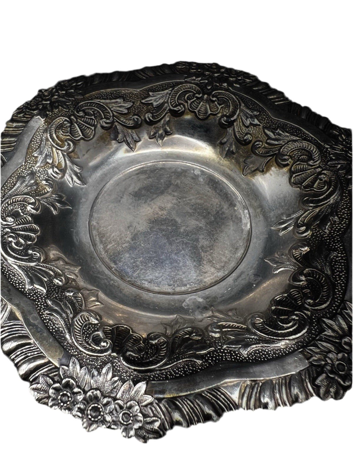 UV Reactive Vintage Polished Raimond Japan Silver Plated Espresso Cup & Saucer Set of 2