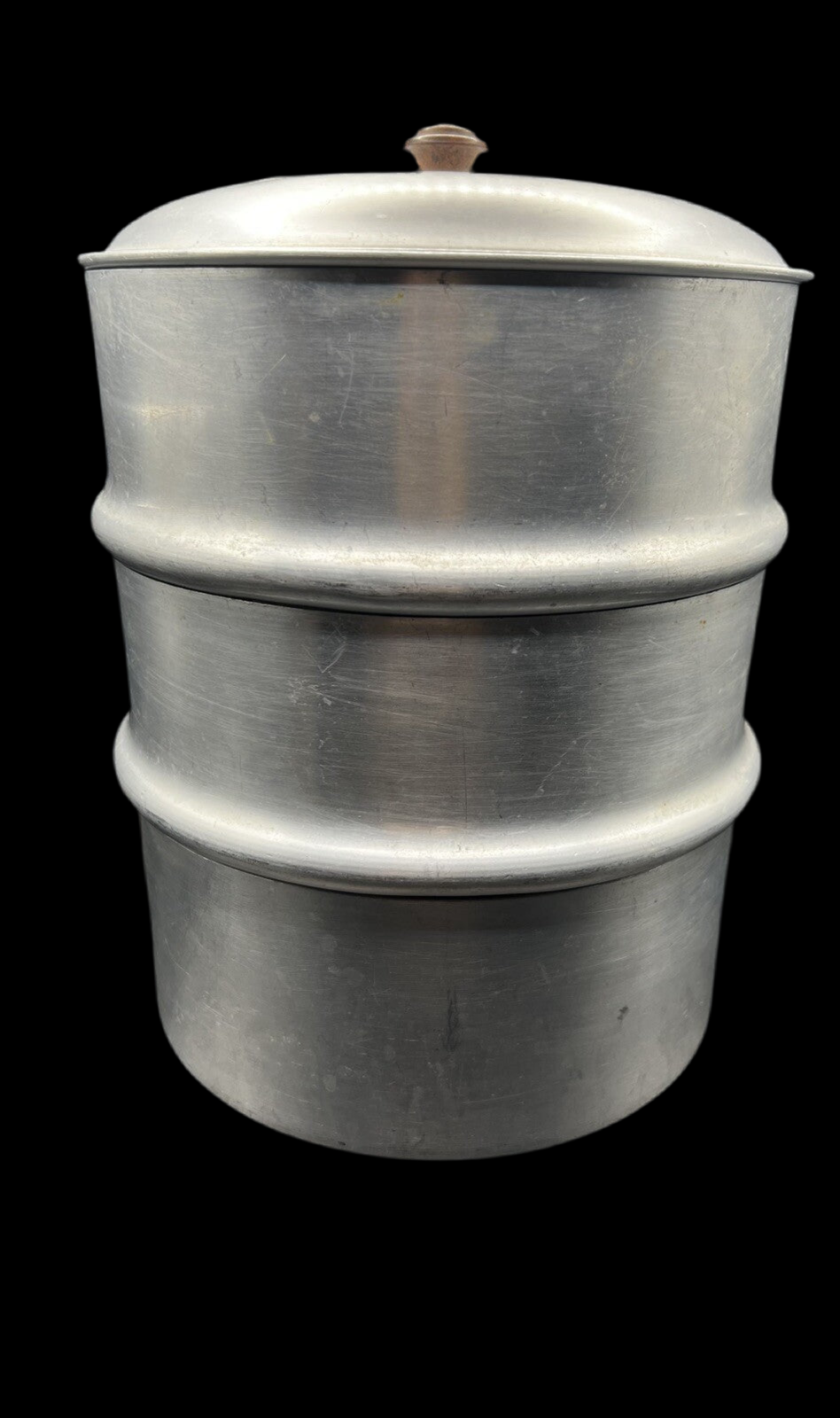 Vintage Sunray 3-Tier Aluminum Cake, Biscuit, and Pastry Storage Tins