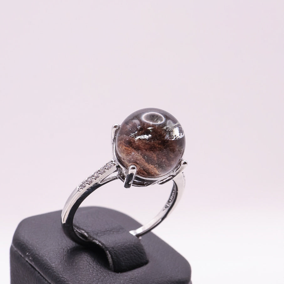 Garden Quartz Adjustable Ring ~ Burnt Orange | #8