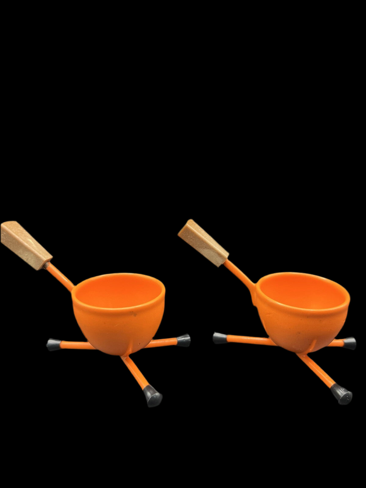 Rare Set Of 6 Tripod Egg Cups Mid-Century Modern, Retro Kitchen Accessories