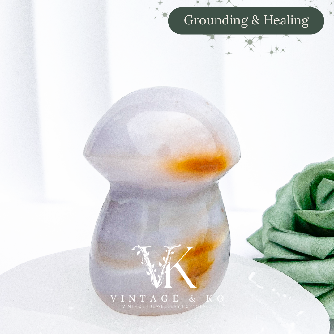 Jasper Mushroom Carving | #3 156g x 6.5cm