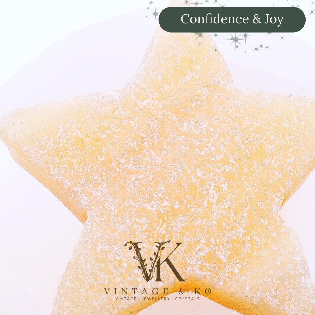 Imperfect Yellow Calcite Star Carving - Medium Size 55-90mm