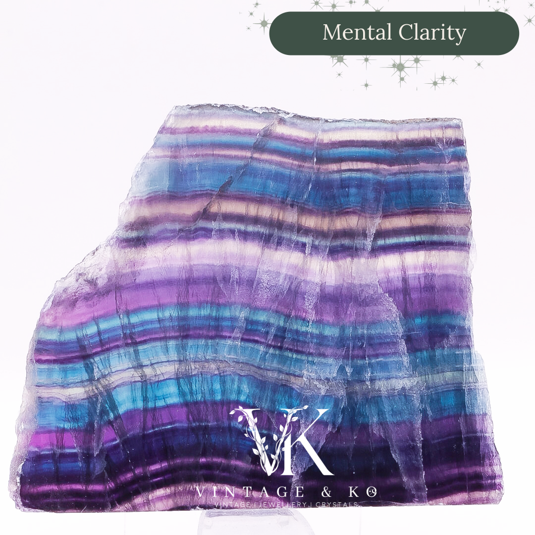 Rainbow Fluorite Slice | Medium Size (Approx 12cm)