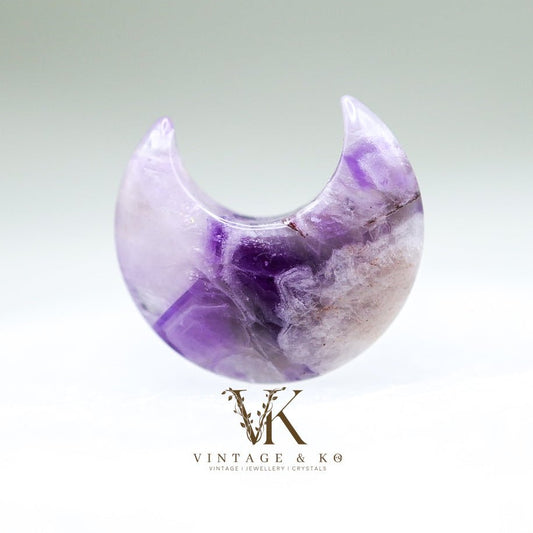 Air Vent Clip with Half Moon Chevron Amethyst