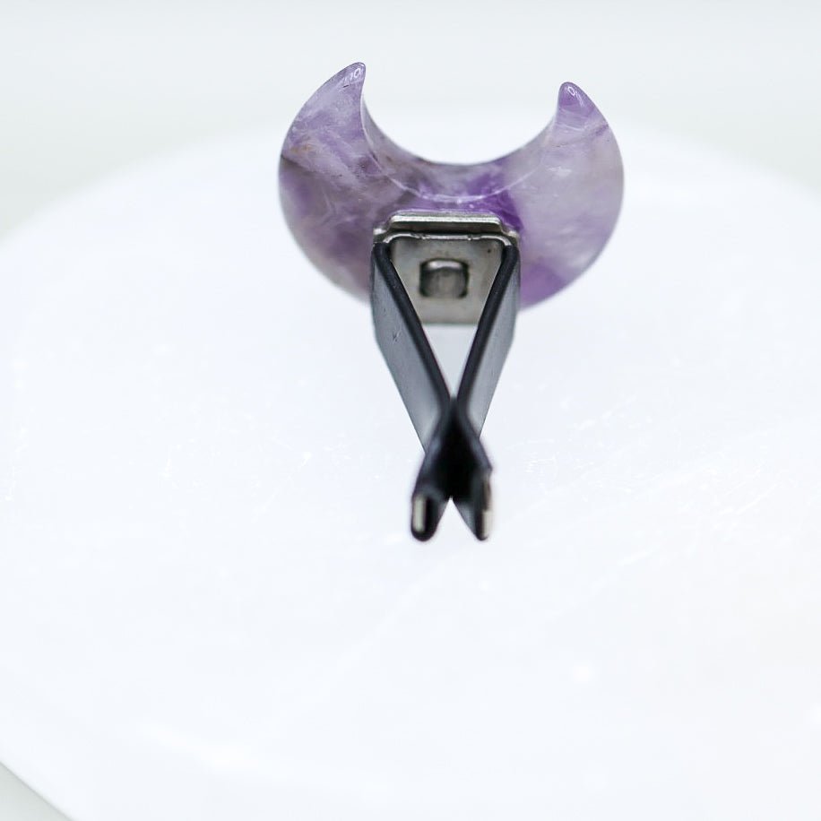Air Vent Clip with Half Moon Chevron Amethyst