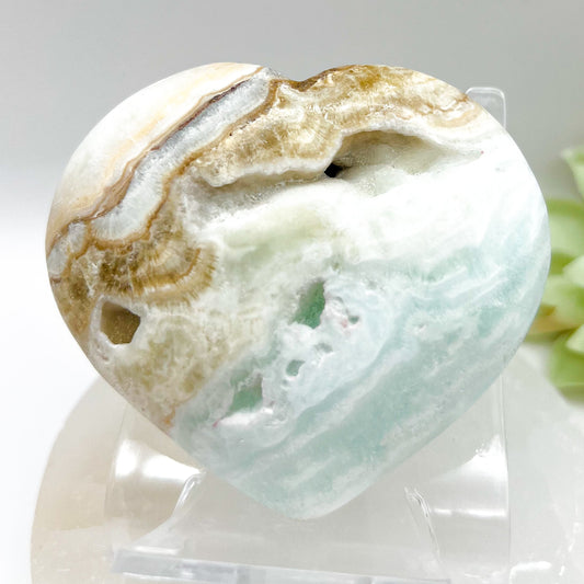 Caribbean Calcite (Aragonite) Heart 150g Medium Size 8cm | 4