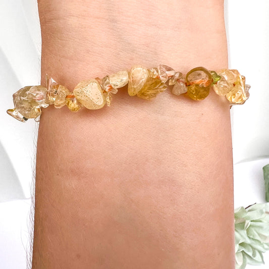 Citrine Crystal Chip Bracelet