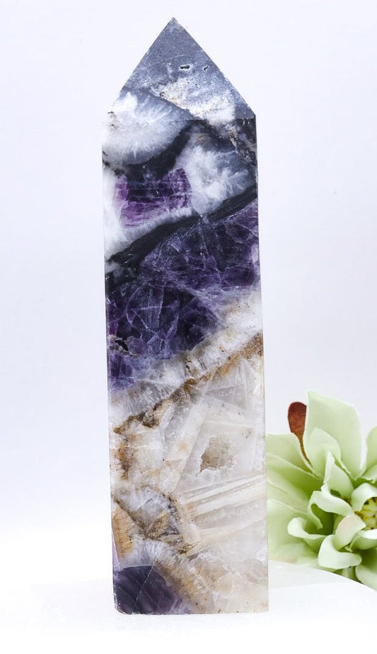 Imperfect Druzy Fluorite Crystal Tower Medium 13cm - 274g