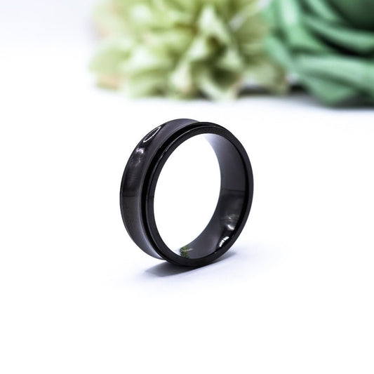 Mens Stainless Steel Rotating Fidget Ring