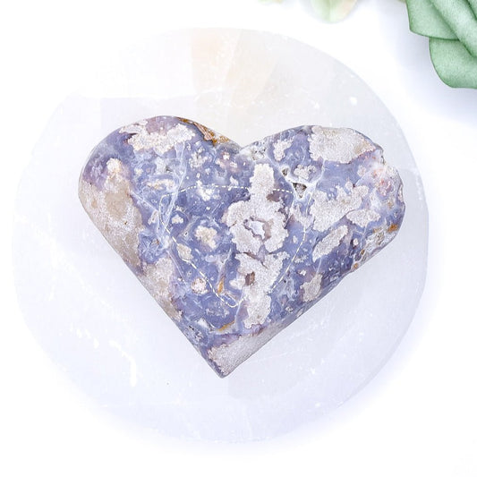 Purple Vug Agate Heart 146g Medium Size 8cm | 3