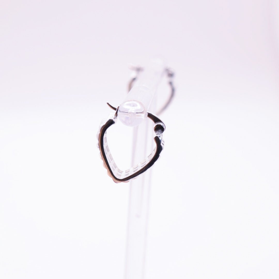 Silver Studded Hinge Back Hoop Earrings | .925 Sterling Silver