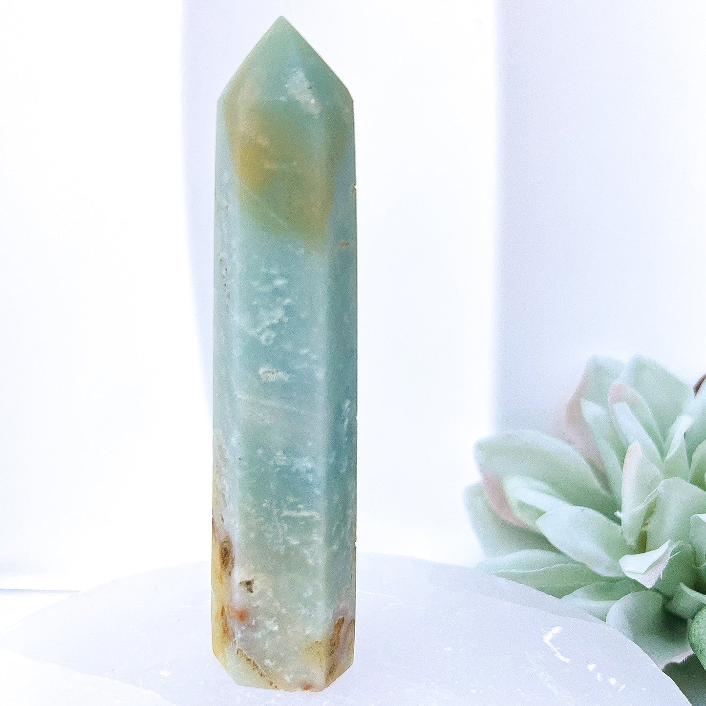 Imperfect Sky Blue Quartz (Chalcedony) Crystal Point Small 8cm | 2 (60g)