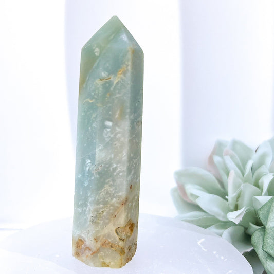 Imperfect Sky Blue Quartz (Chalcedony) Crystal Point Small 8cm | 2 (60g)