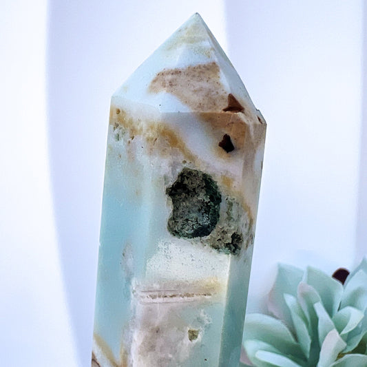 Imperfect Sky Blue Quartz (Chalcedony) Crystal Point Small | 9.5cm (90g)