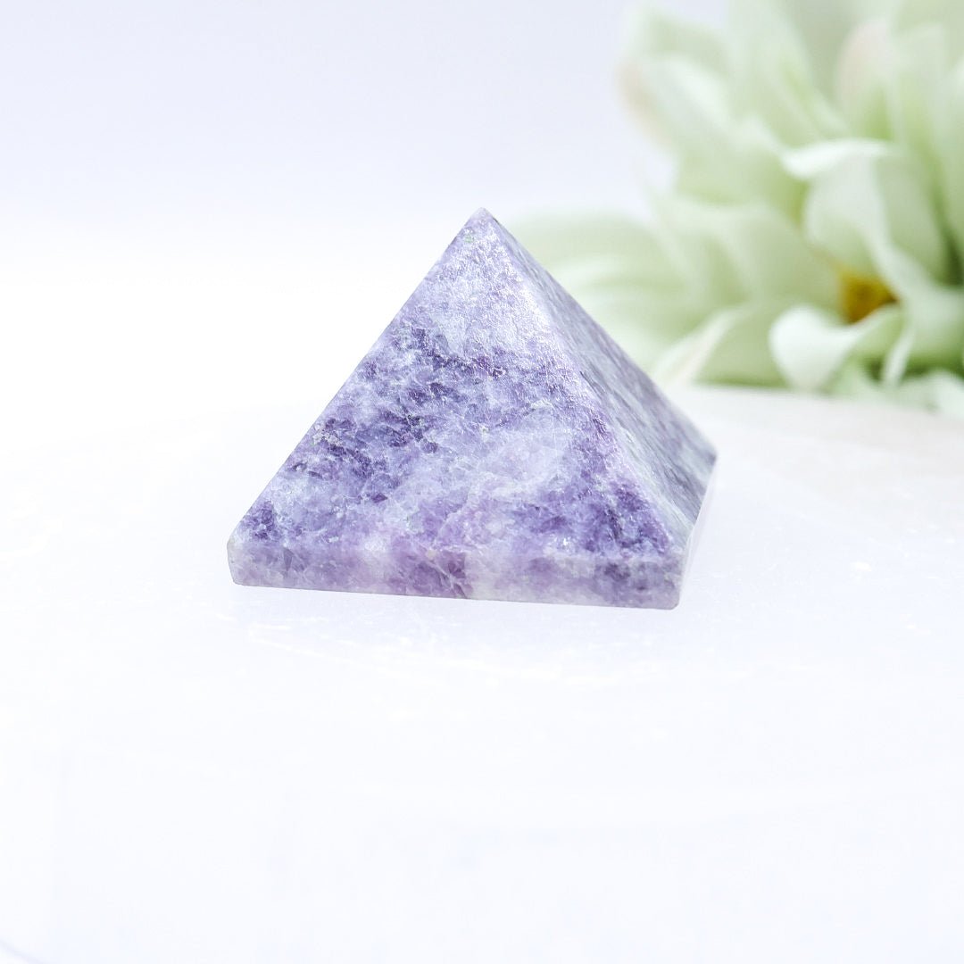 Small Lepidolite Crystal Pyramid Carving | 1.5cm