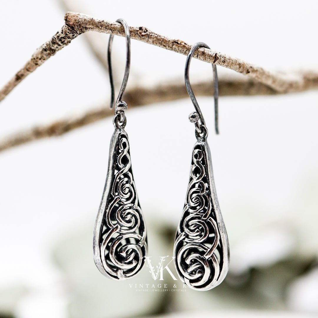Sterling Silver Celtic Dangle Earrings | 925 Sterling Silver