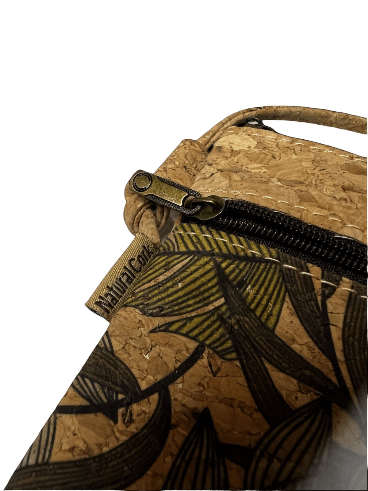 Vegan Eco Friendly Cork Crossbody, Tropical Casual Women’s Handbag With Strap