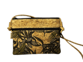 Vegan Eco Friendly Cork Crossbody, Tropical Casual Women’s Handbag With Strap