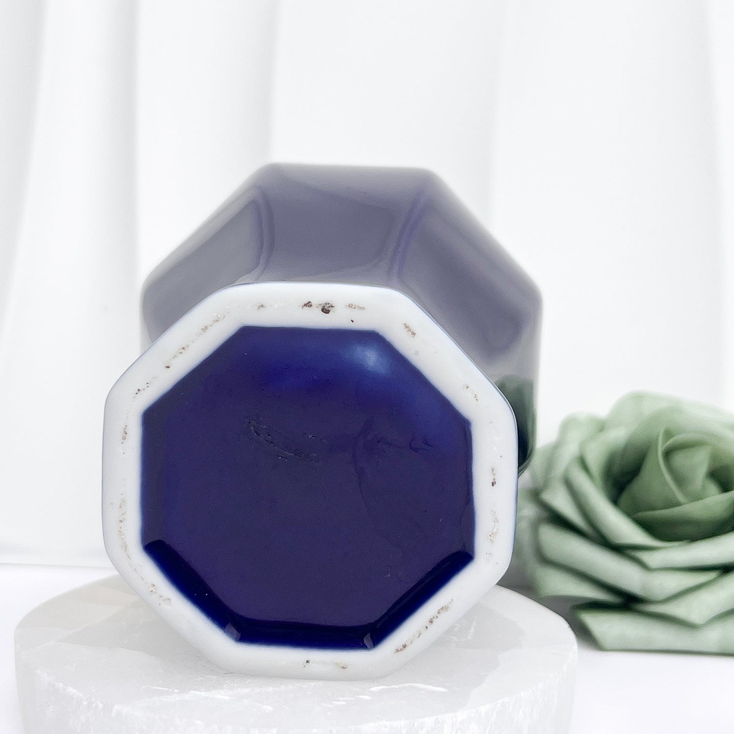 Vintage Cobalt Blue Hand - Painted Chinese Ginger Jar