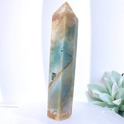 Sky Blue Quartz (Chalcedony) Crystal Point Small 8cm | #3  (60g)