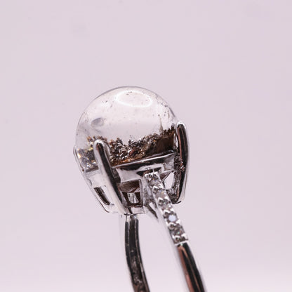 Garden Quartz Adjustable Ring ~ Dark Brown, Orange & Yellow | #7