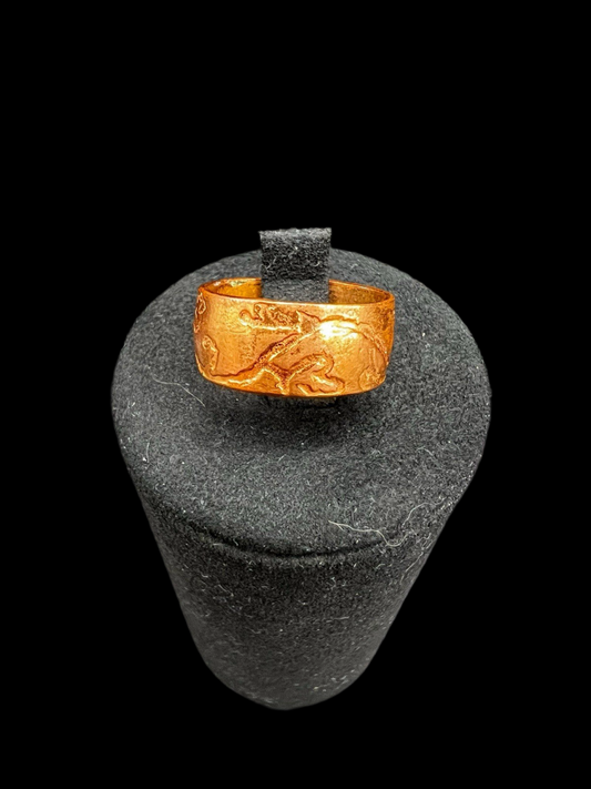 Handcrafted Copper Adjustable Ring Size 10, Vintage Rustic Jewellery Accessories