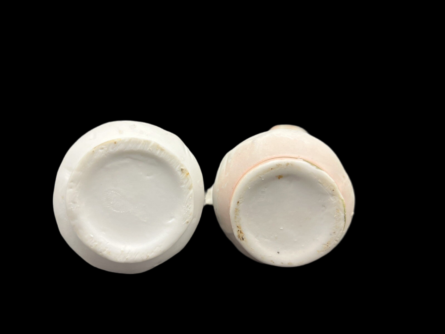 Pair of Floral Bud Vases with Gold Trim And Handles, Mini Farmhouse Home Decor