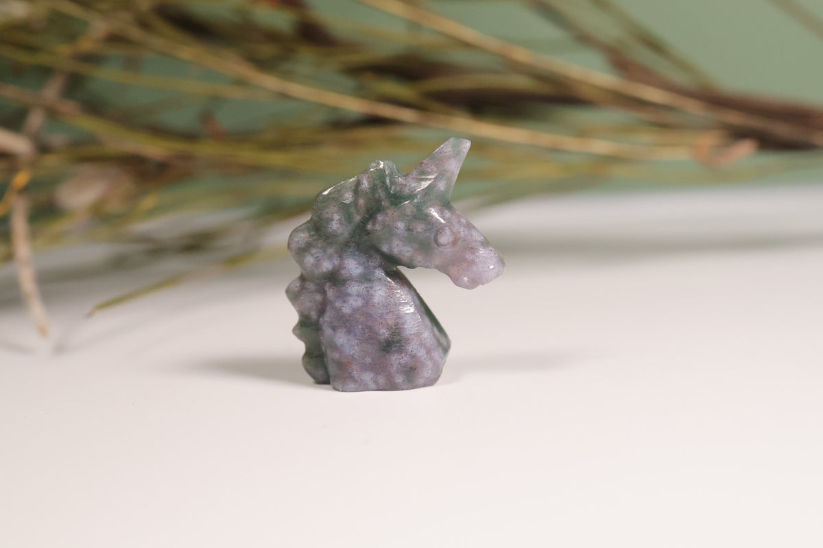 Mini Unicorn Crystal Ocean Jasper Carving 1.5cm | Intuitively Chosen