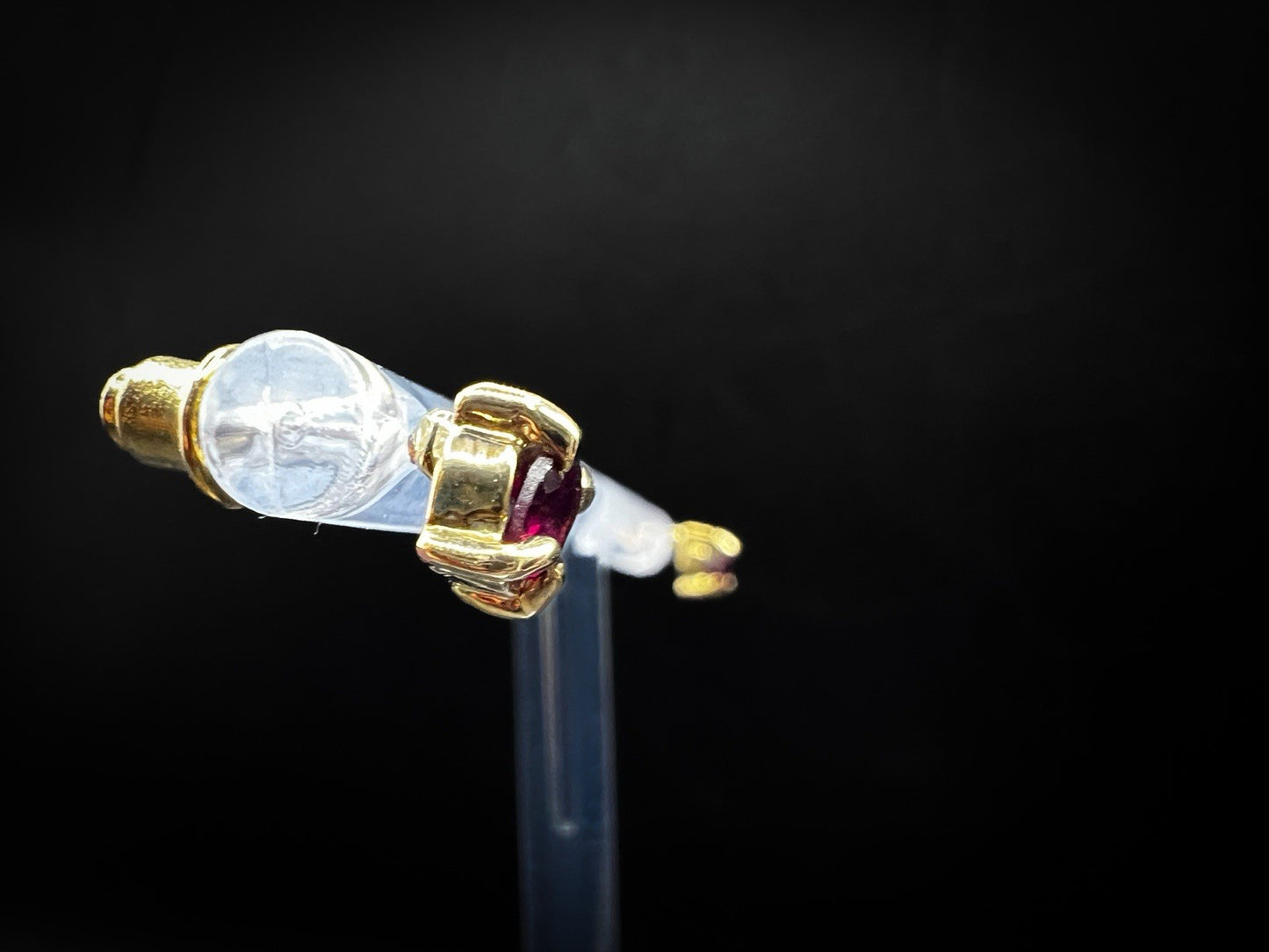 10kt Gold-plated 5mm Stud Earrings With Purple/Pink Stone, Elegant Jewellery