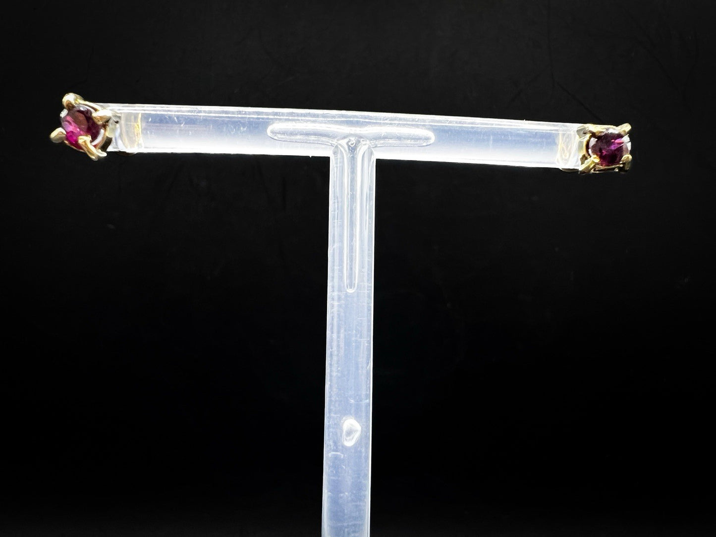 10kt Gold-plated 5mm Stud Earrings With Purple/Pink Stone, Elegant Jewellery