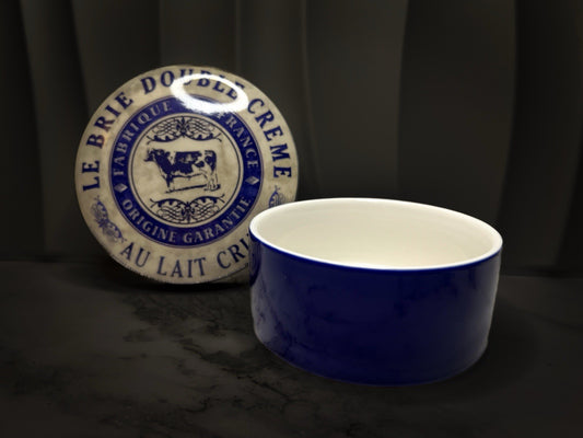 Gourmet Fine China Cheese Dish, French Country Ceramic Cheese Baker with Lid