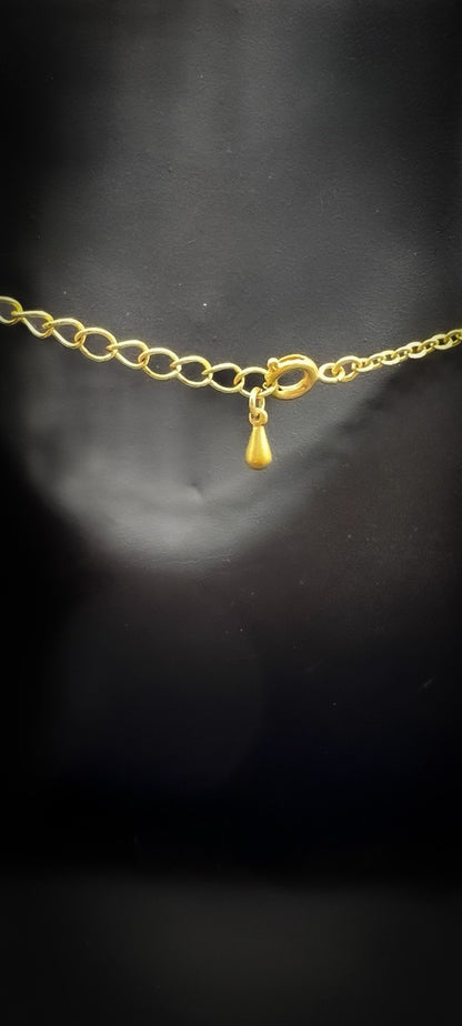 Gold Toned Faux Pearl Shell Pendant Necklace, Coastal Lux Costume Jewellery