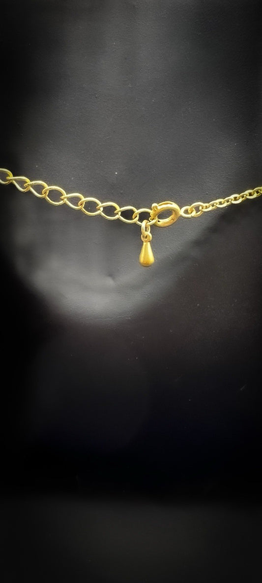 Gold Toned Faux Pearl Shell Pendant Necklace, Coastal Lux Costume Jewellery