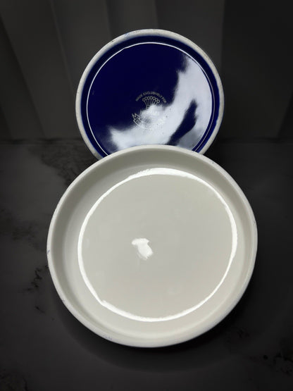 Gourmet Fine China Cheese Dish, French Country Ceramic Cheese Baker with Lid