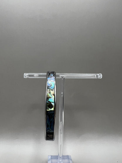 Abalone Jewellery Set Metal Bangle And Vivid  Stud Earrings, Coastal Accessories