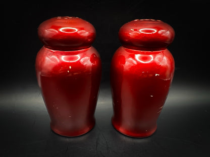 Red Temple Japanese Shakers, Vintage Asian Inspired Kitchen Tableware