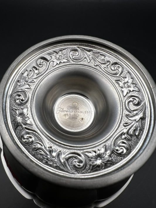 18/10 Stamped Stainless Steel Bowl with Original Sticker, Vintage Lucky Wood