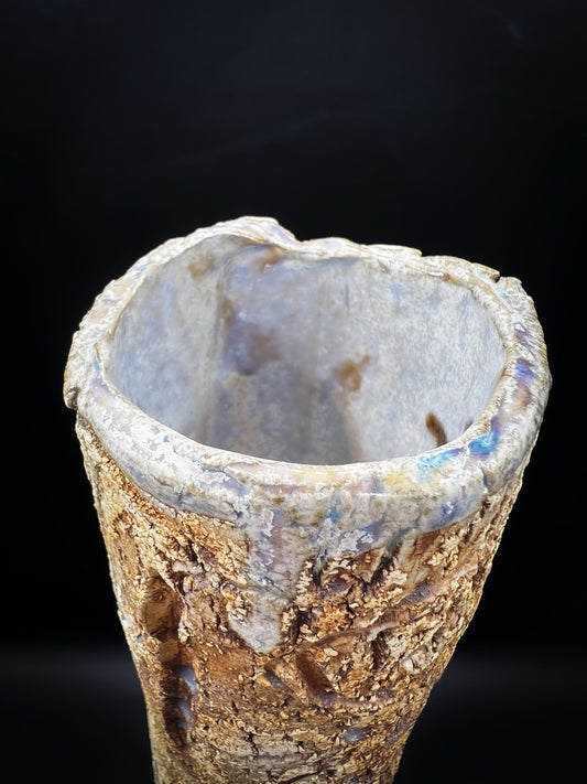 One of a Kind Vase Iridescent Studio Stoneware, Handmade Glazed Ceramic Art 943g