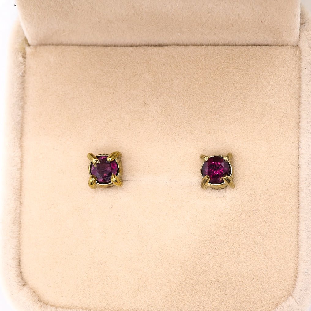10k Gold - Plated Purple Stud Women’s Earrings