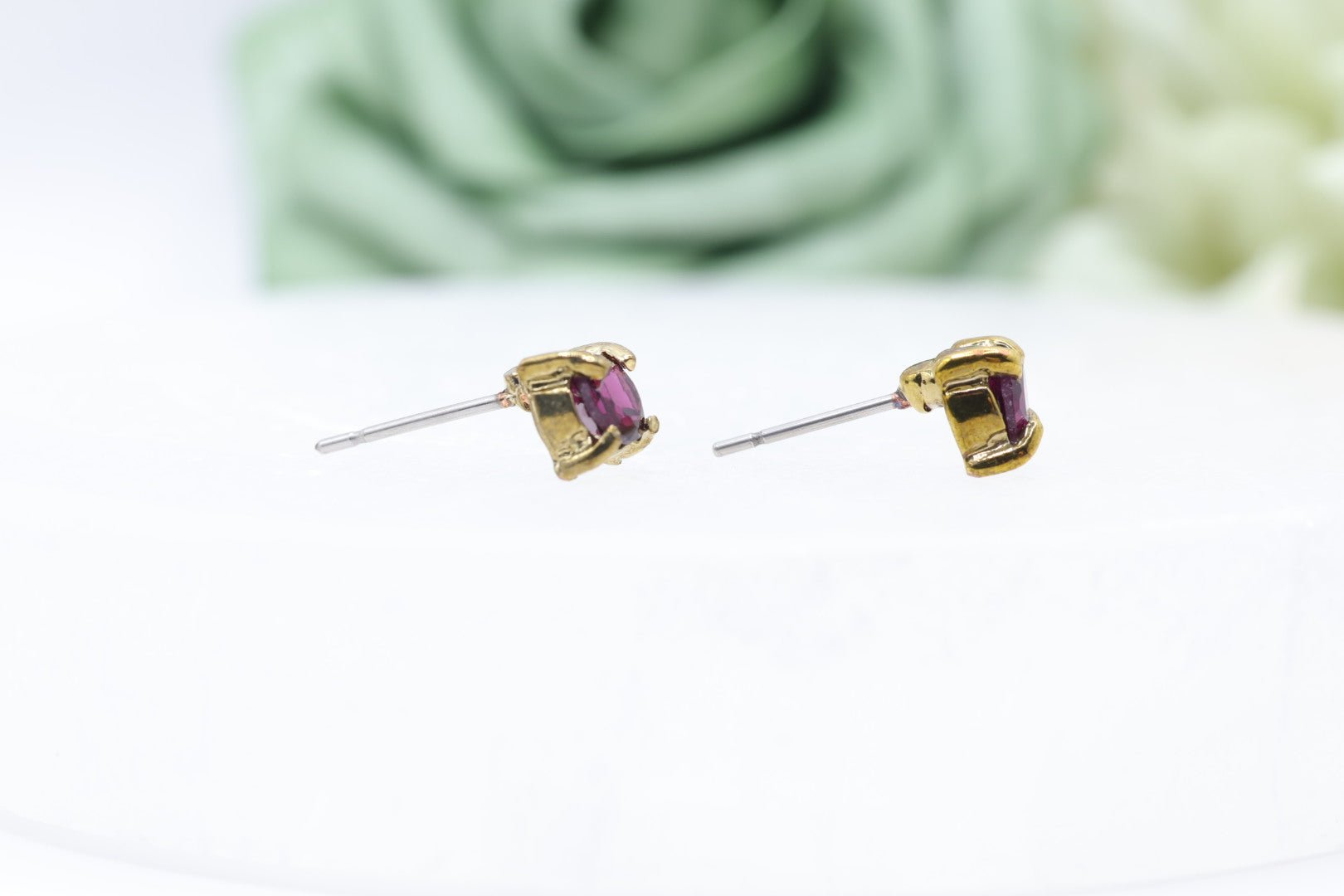 10k Gold - Plated Purple Stud Women’s Earrings