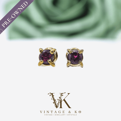 10k Gold - Plated Purple Stud Women’s Earrings