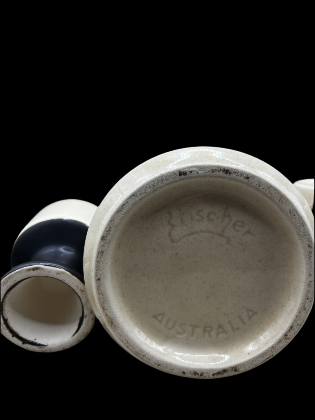 The House of Seppelt Ceramic Cup and Whiskey Decanter Set Black and Beige