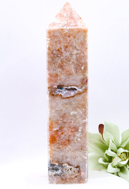Orange Calcite/Apatite 
Crystal Point Medium Size 13cm | #1  301g