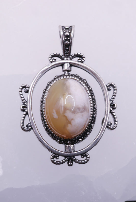 Sakura Agate Rotating Pendant | #6