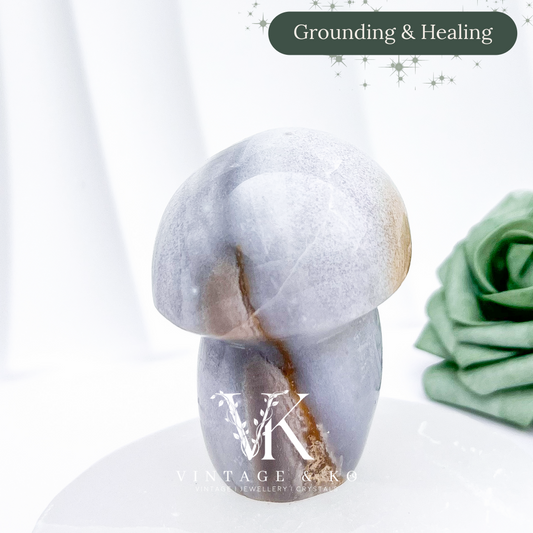 Jasper Mushroom Carving #4 | 222g x 7.5cm