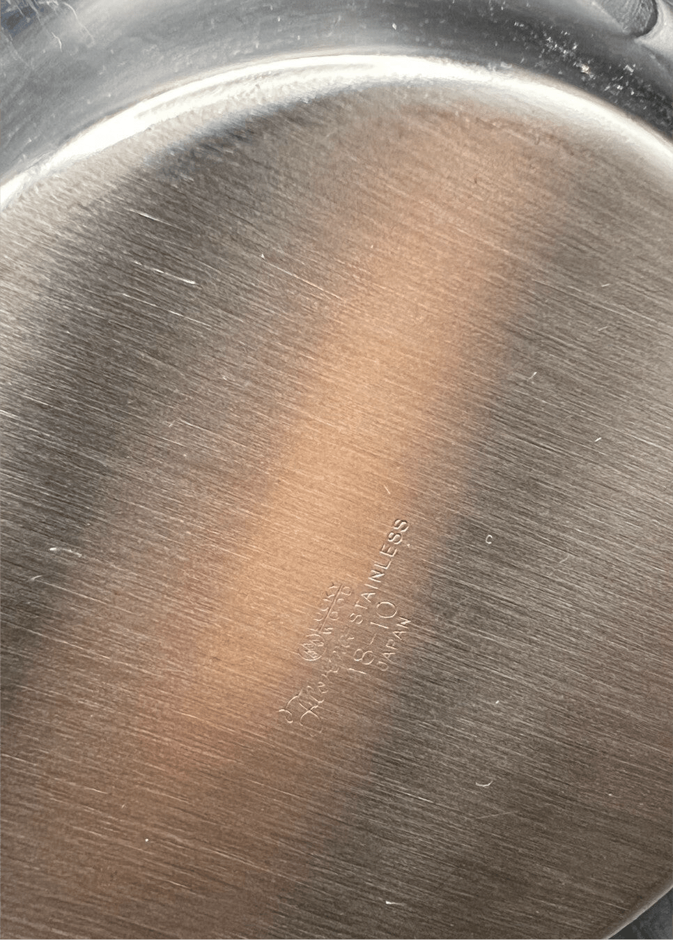 18/10 Stamped Stainless Steel Tea Pot, Vintage Lucky Wood Florence