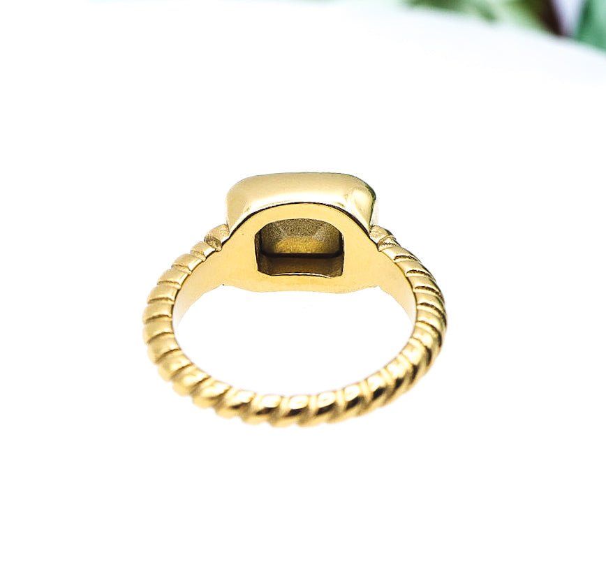 18K Gold Plated Pink CZ Ring | With Box